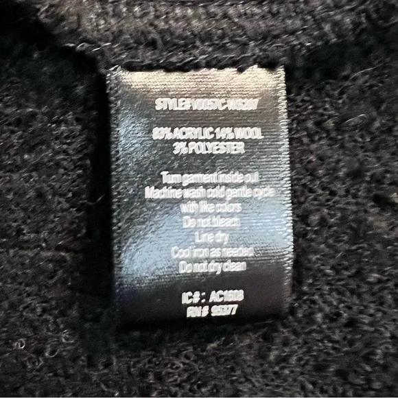 NWT Sanctuary Essential City Vest Sz S Black Double Breasted Teddy Wool Blend - Picture 15 of 16